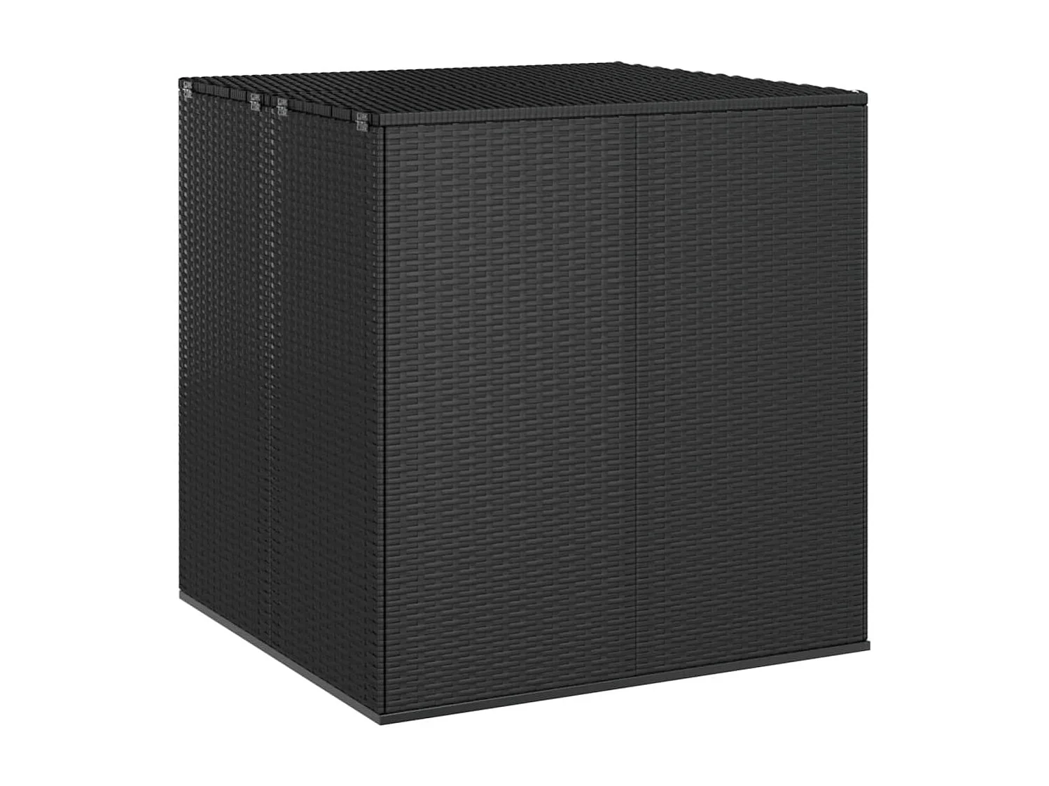Caja de cojines para jardín Resina mimbre 100x97,5x104 cm Negro
