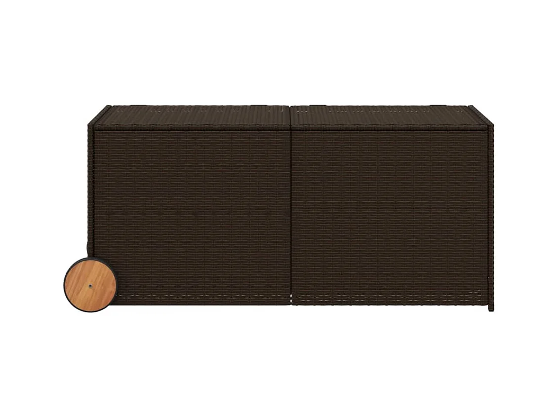 283L Poly Rattan Bruine Tuinopslagbox met Wielen