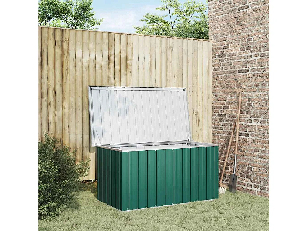 Caja de almacenamiento de jardín Verde 129x67x65 cm