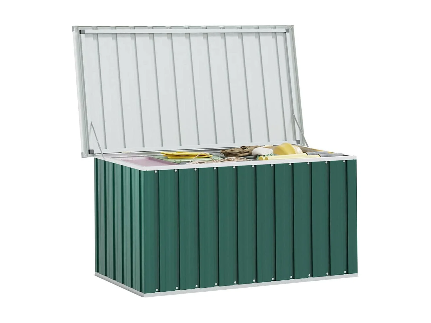 Caja de almacenamiento de jardín Verde 129x67x65 cm