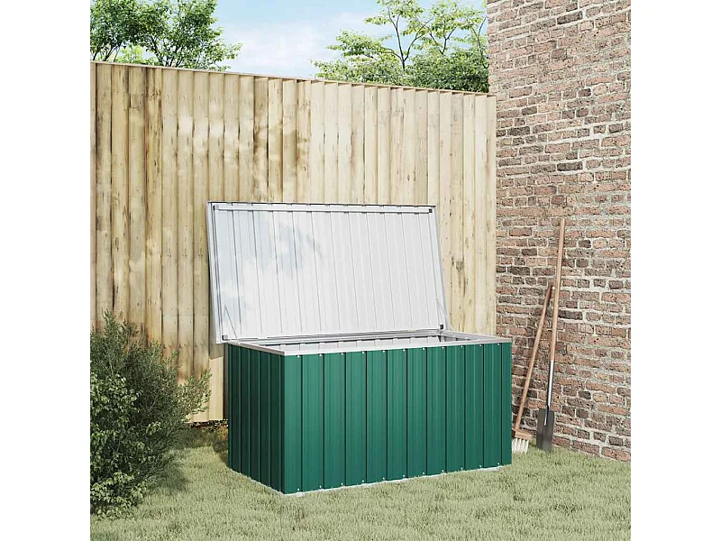 Caja de almacenamiento de jardín Verde 129x67x65 cm