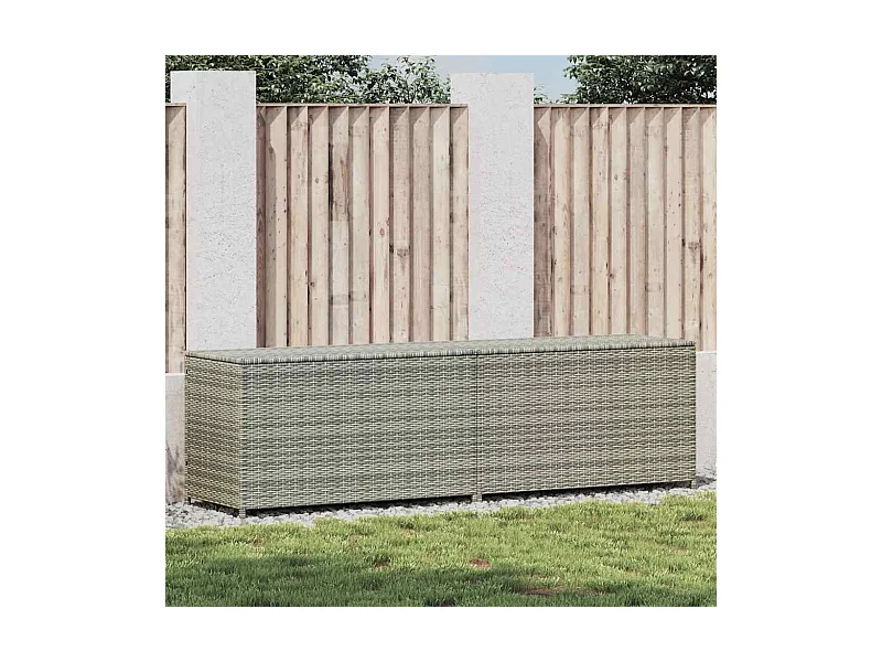 Tuinopbergbox geweven hars 200x50x60 cm grijs