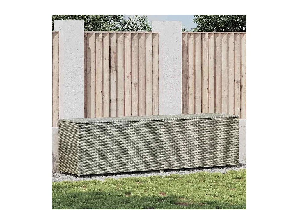 Tuinopbergbox geweven hars 200x50x60 cm grijs