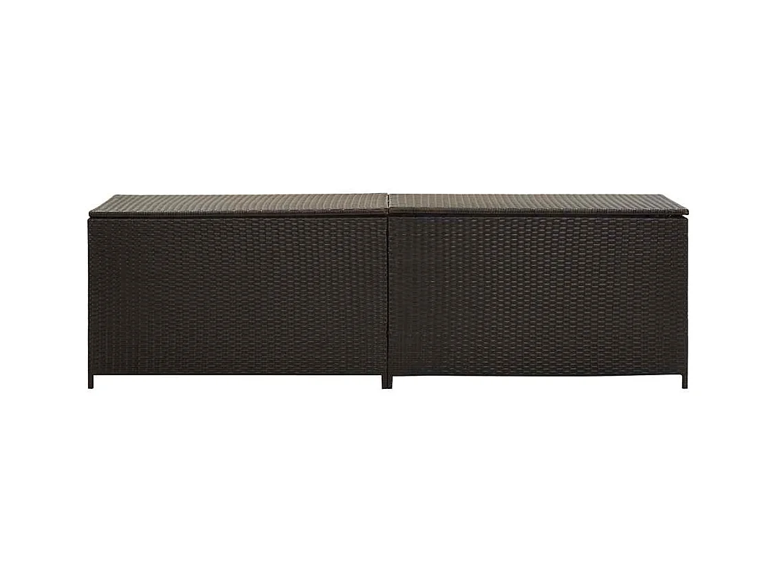 Tuinopbergbox gevlochten hars 200x50x60 cm bruin