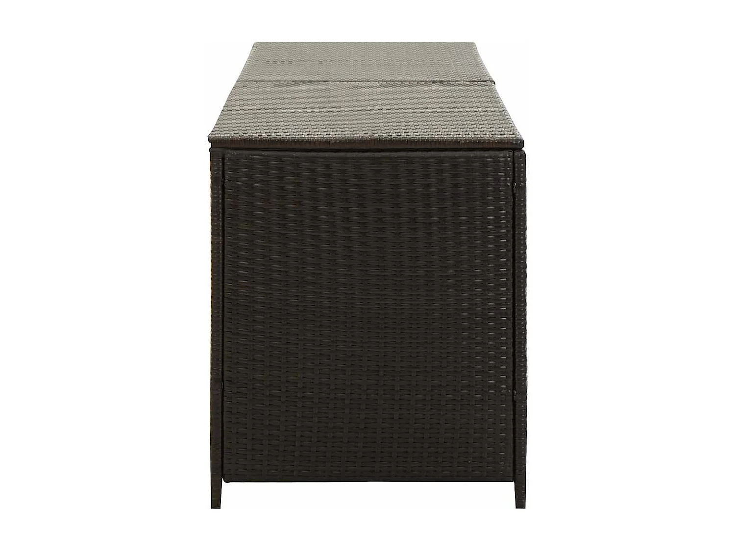 Cassapanca da giardino in resina intrecciata 200x50x60 cm marrone