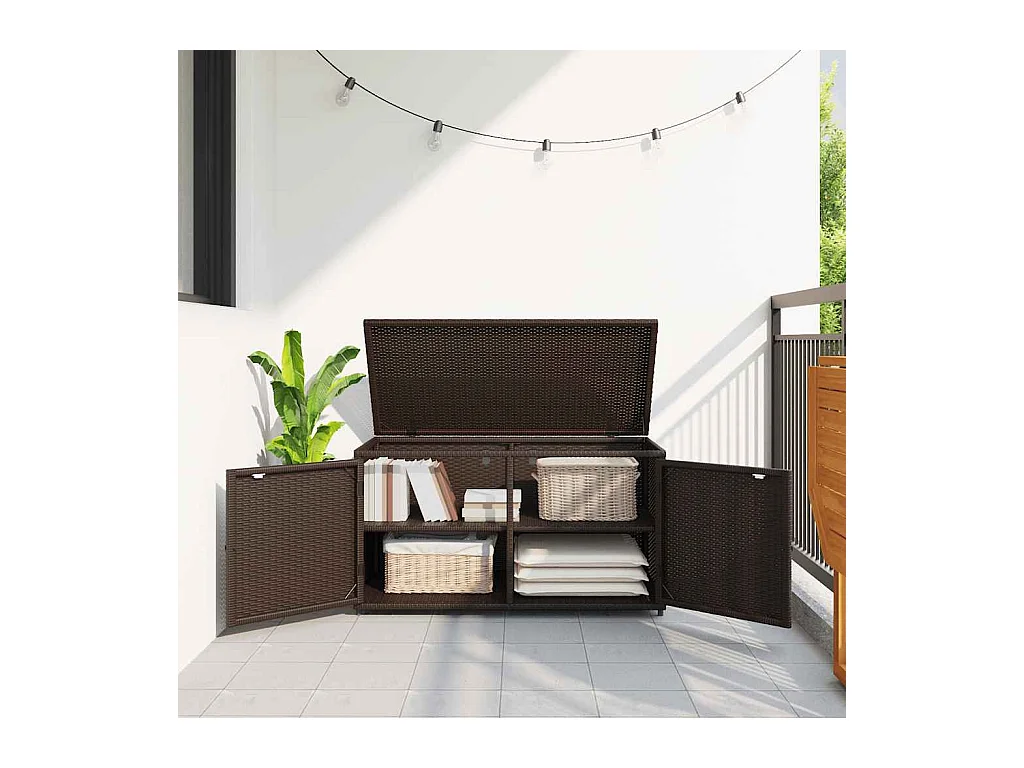 Bruine tuinkast 110x55x60,5cm geweven hars