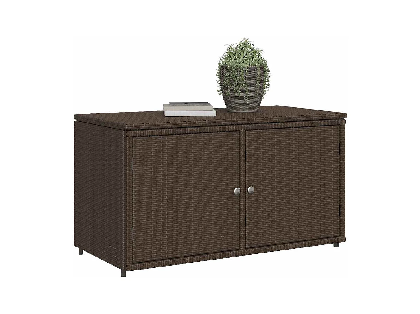 Bruine tuinkast 110x55x60,5cm geweven hars