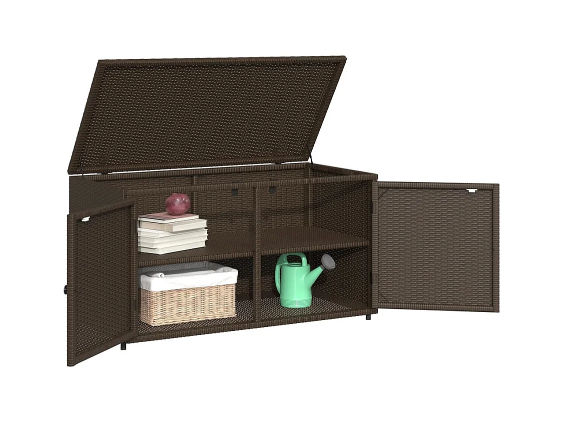 Bruine tuinkast 110x55x60,5cm geweven hars