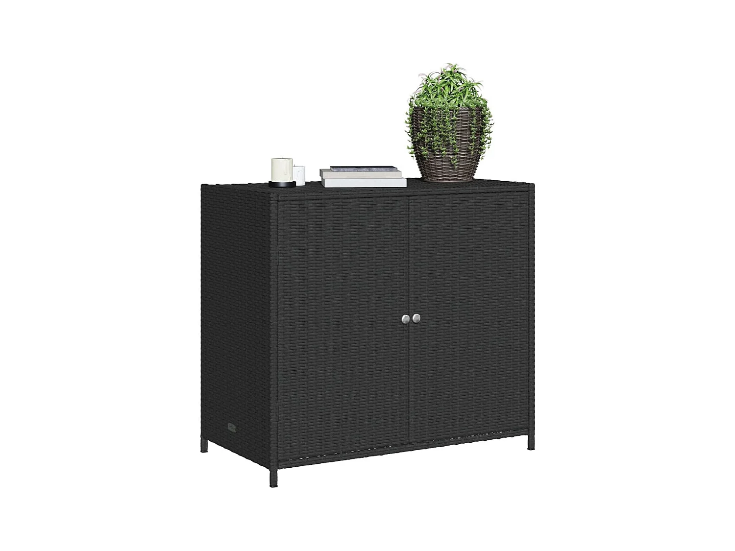 Zwarte tuinkast 83x45x76 cm geweven hars