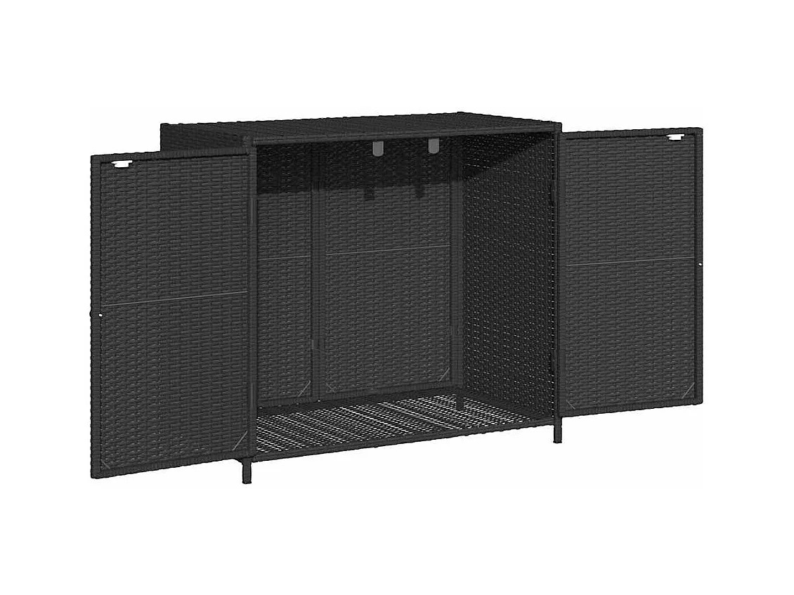 Zwarte tuinkast 83x45x76 cm geweven hars