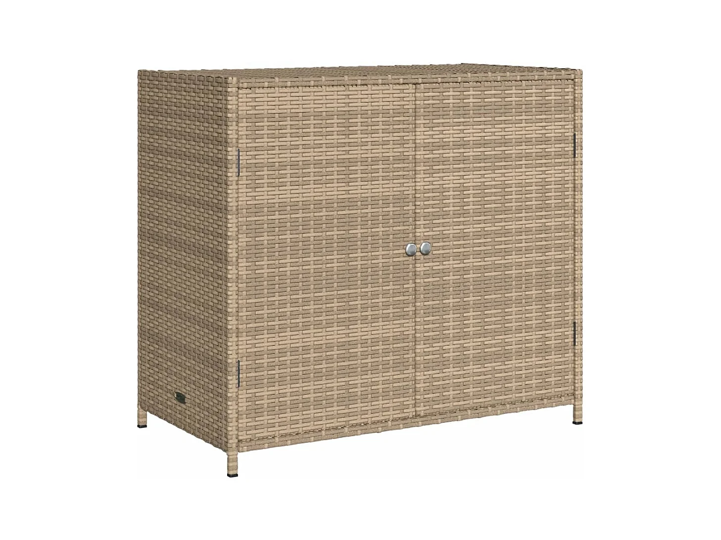 Armoire de rangement de jardin beige 83x45x76 cm résine tressée