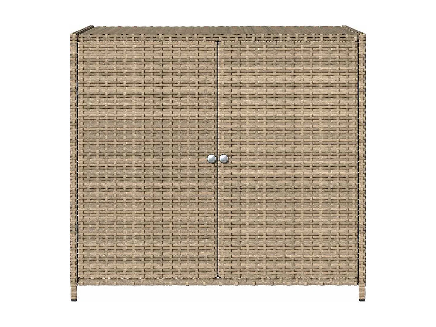 Armoire de rangement de jardin beige 83x45x76 cm résine tressée
