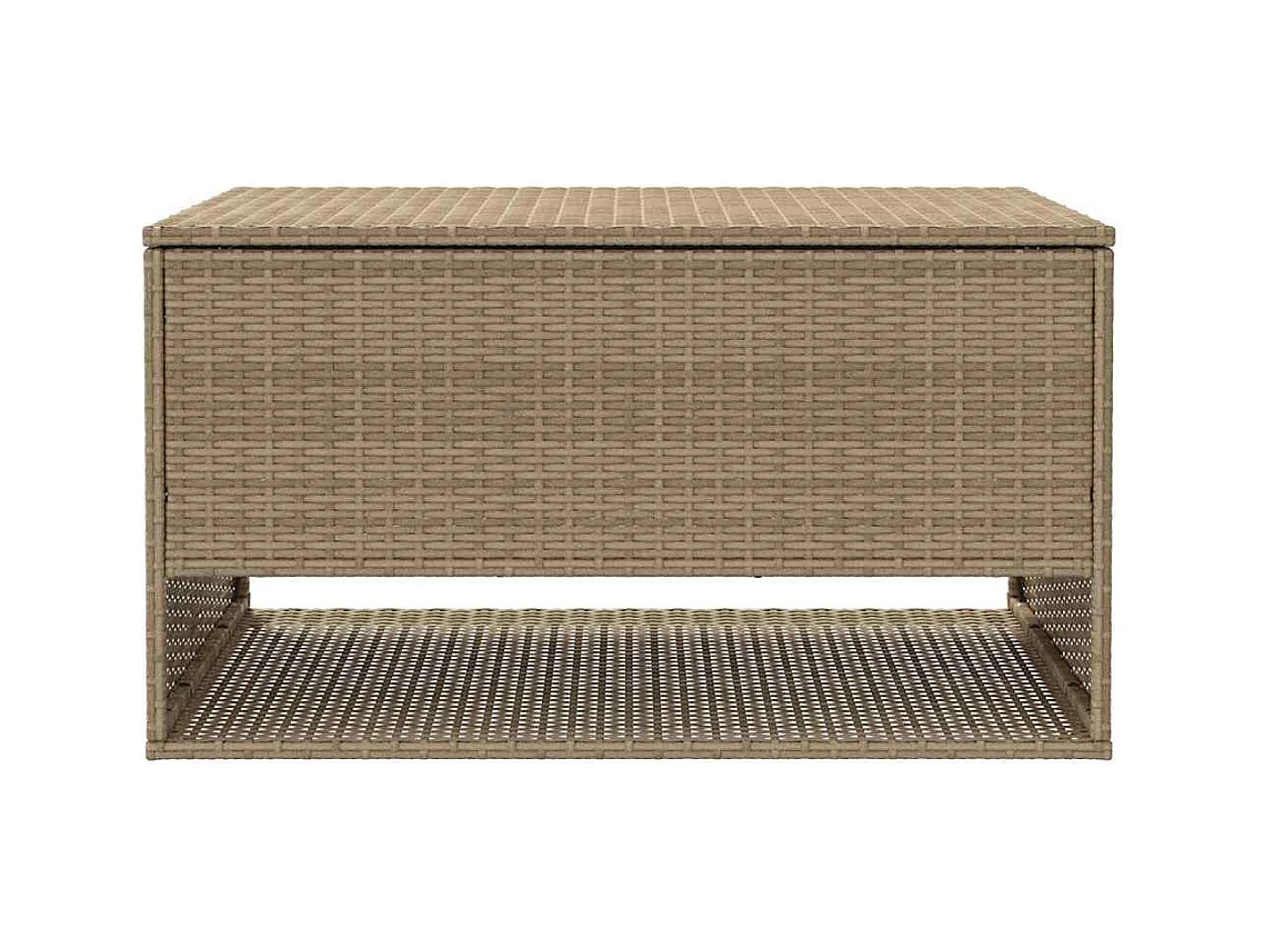 Coffre à coussins d'extérieur beige 100x55x55,5 cm polyrotin