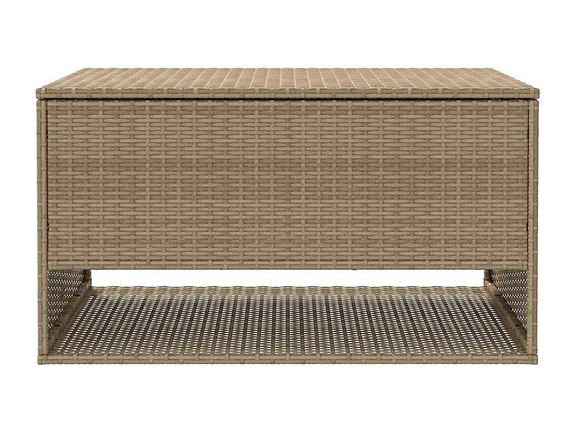 Coffre à coussins d'extérieur beige 100x55x55,5 cm polyrotin