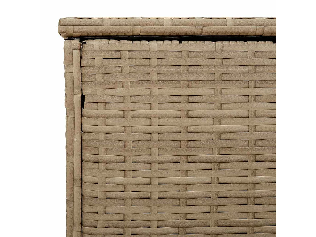 Coffre à coussins d'extérieur beige 100x55x55,5 cm polyrotin