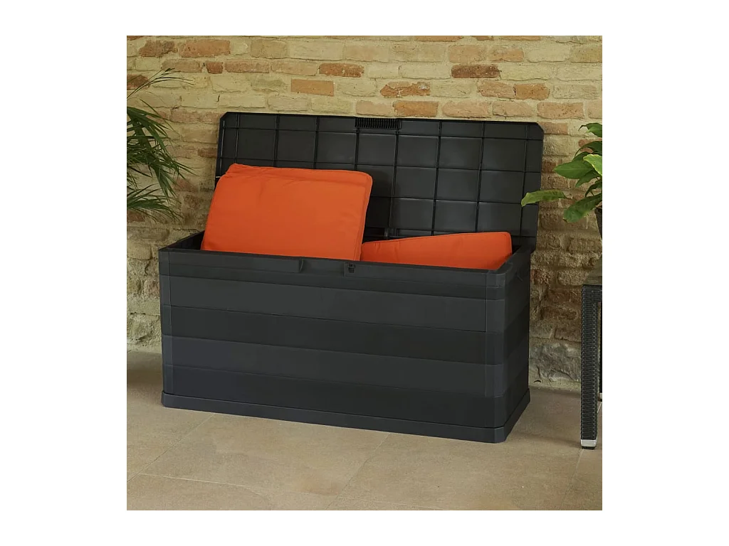 Zwarte tuinopbergbox 117x45x56 cm