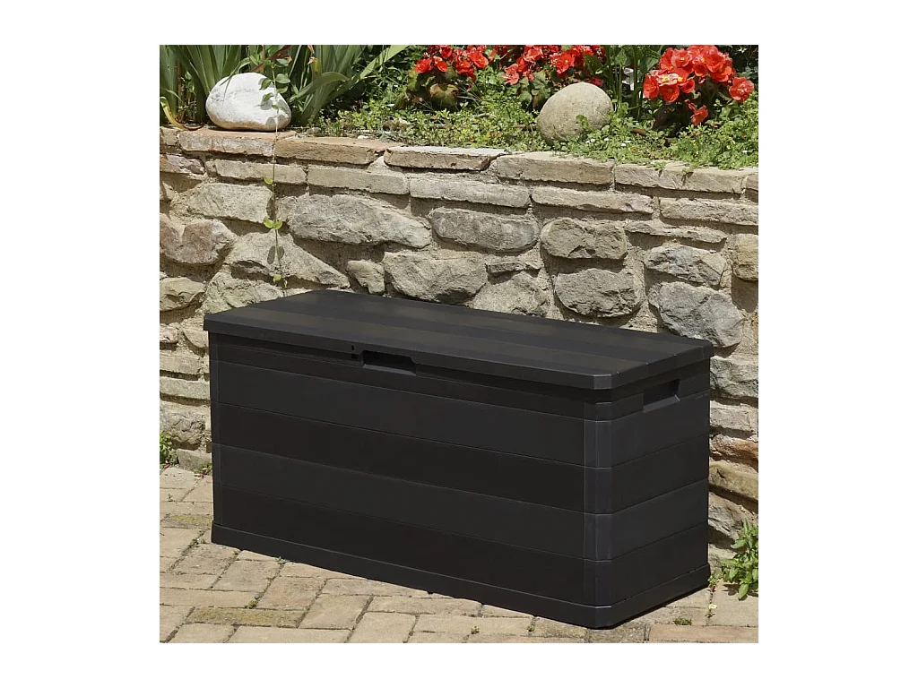 Zwarte tuinopbergbox 117x45x56 cm