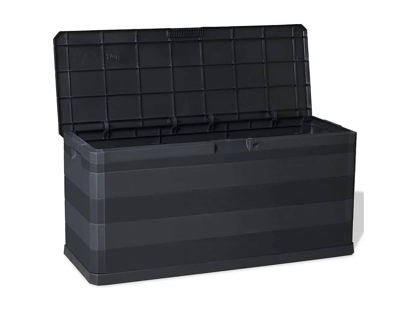 Caja de almacenamiento de jardín negra 117x45x56 cm