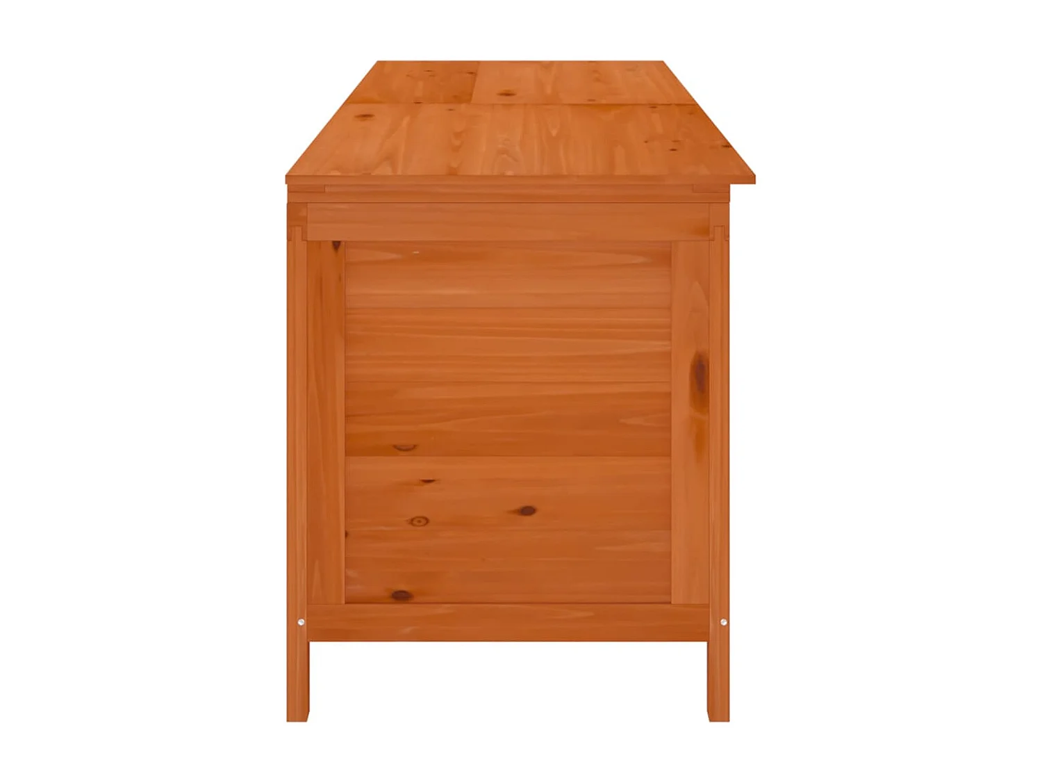 Caja de almacenamiento de jardín marrón hecha de madera maciza de abeto