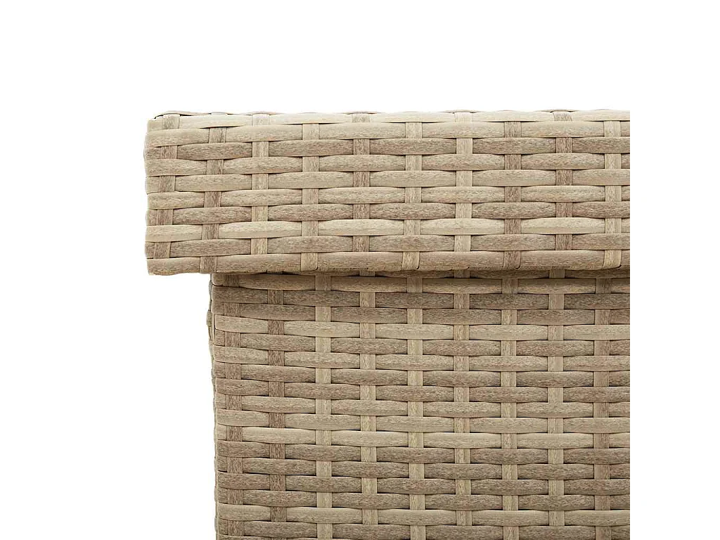 Boîte rangement jardin roues beige 160x55x75 cm résine tressée