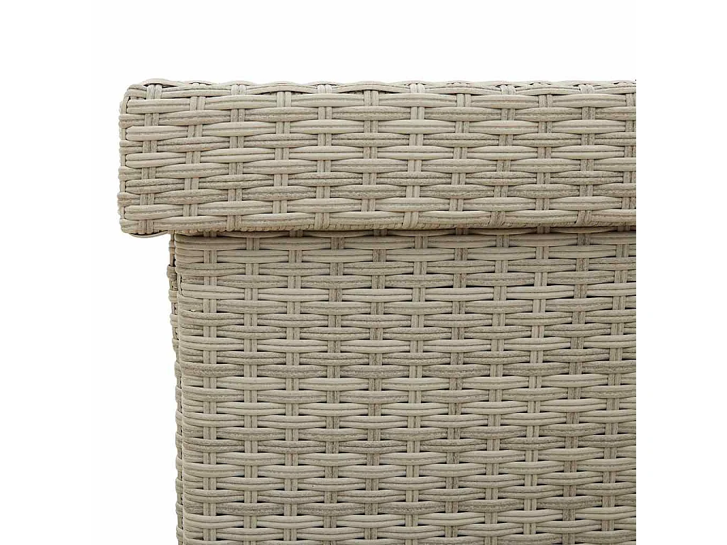 Boîte de rangement de jardin et roues gris clair résine tressée