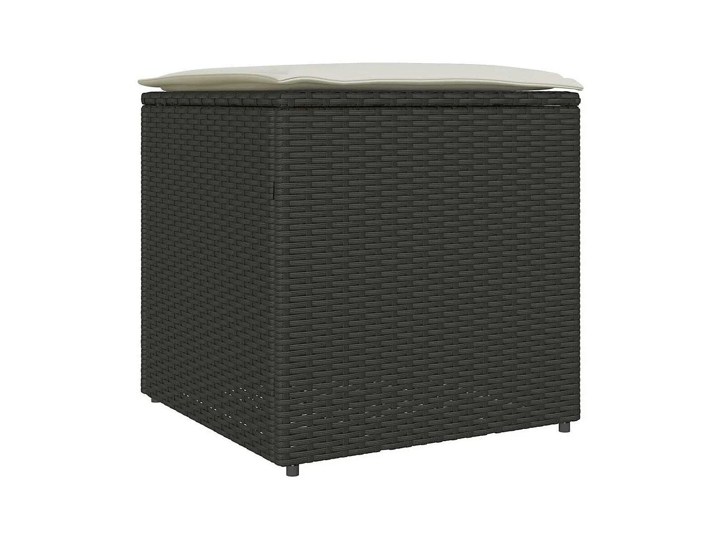 Coffre de rangement Noir 50x50x50 cm en Poly Rattan