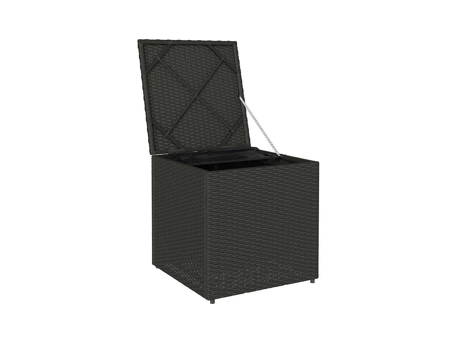 Coffre de rangement Noir 50x50x50 cm en Poly Rattan
