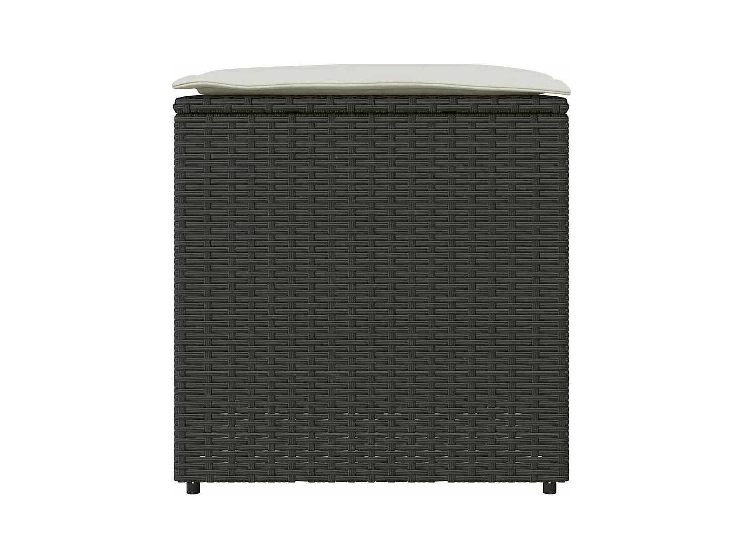 Coffre de rangement Noir 50x50x50 cm en Poly Rattan