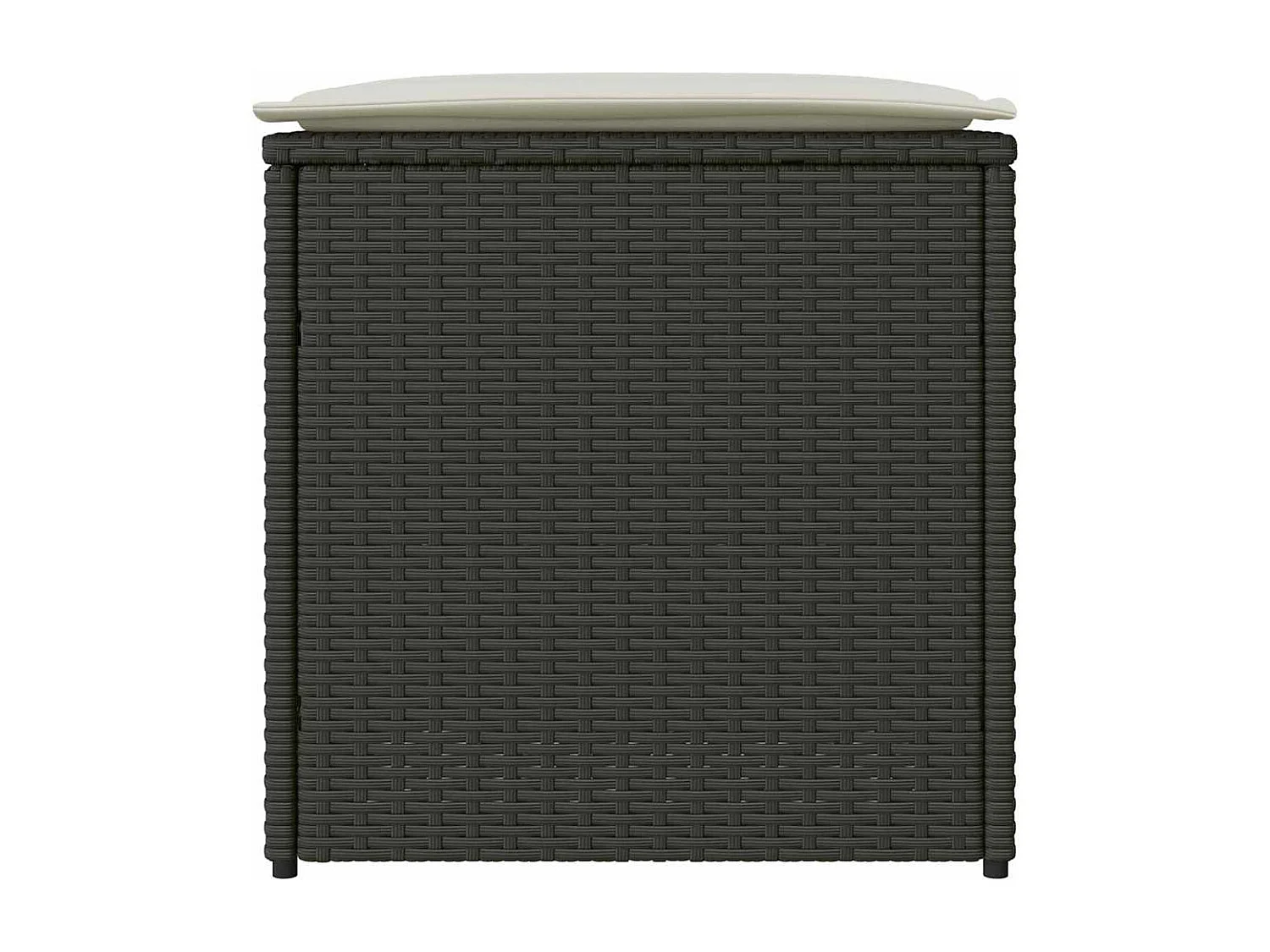 Coffre de rangement Noir 50x50x50 cm en Poly Rattan