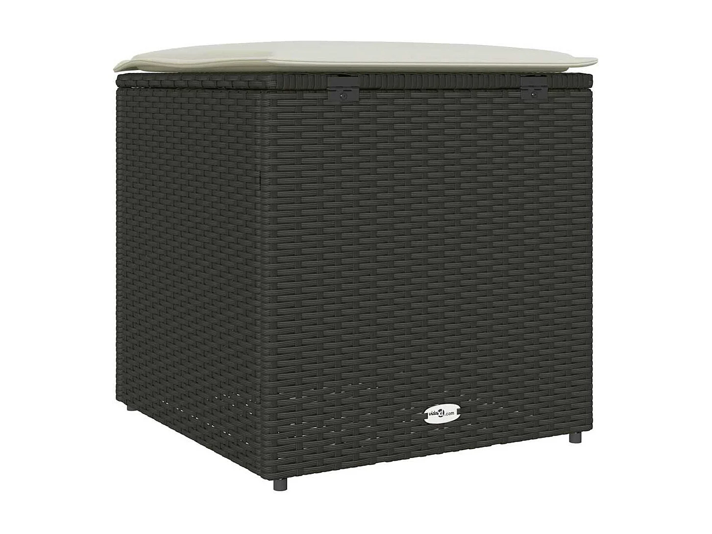 Coffre de rangement Noir 50x50x50 cm en Poly Rattan