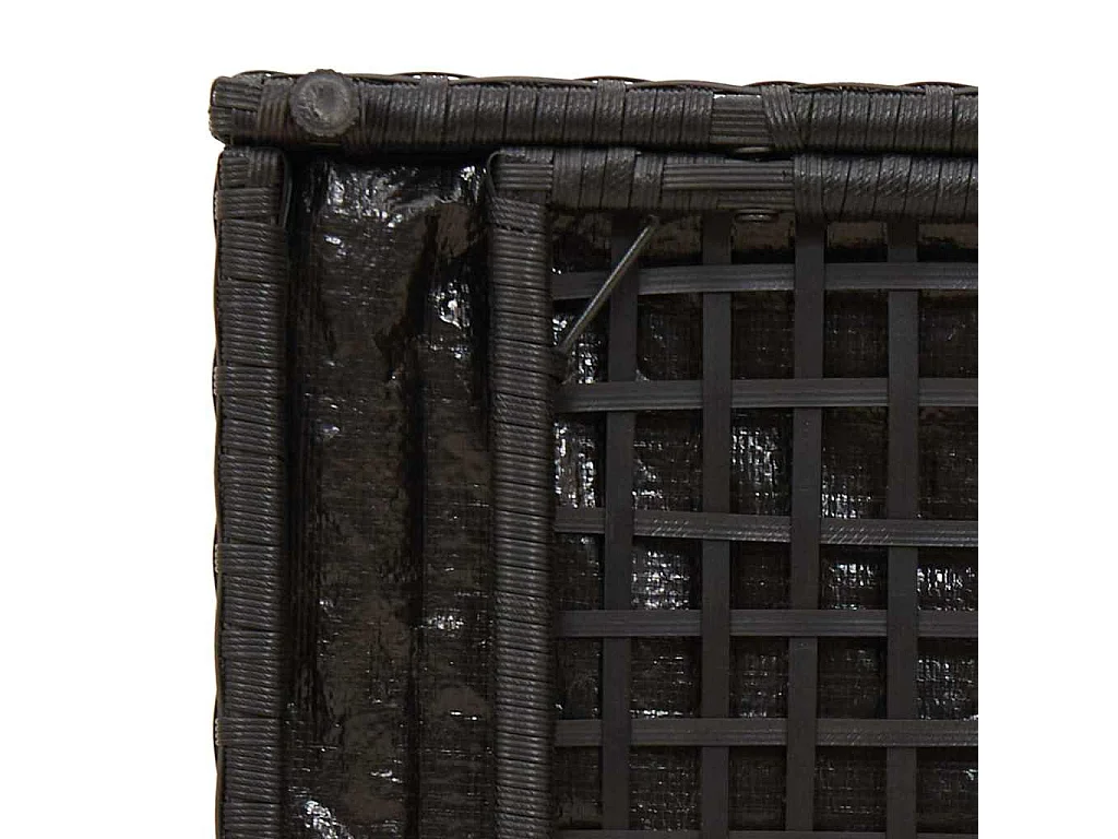 Coffre de rangement Noir 50x50x50 cm en Poly Rattan