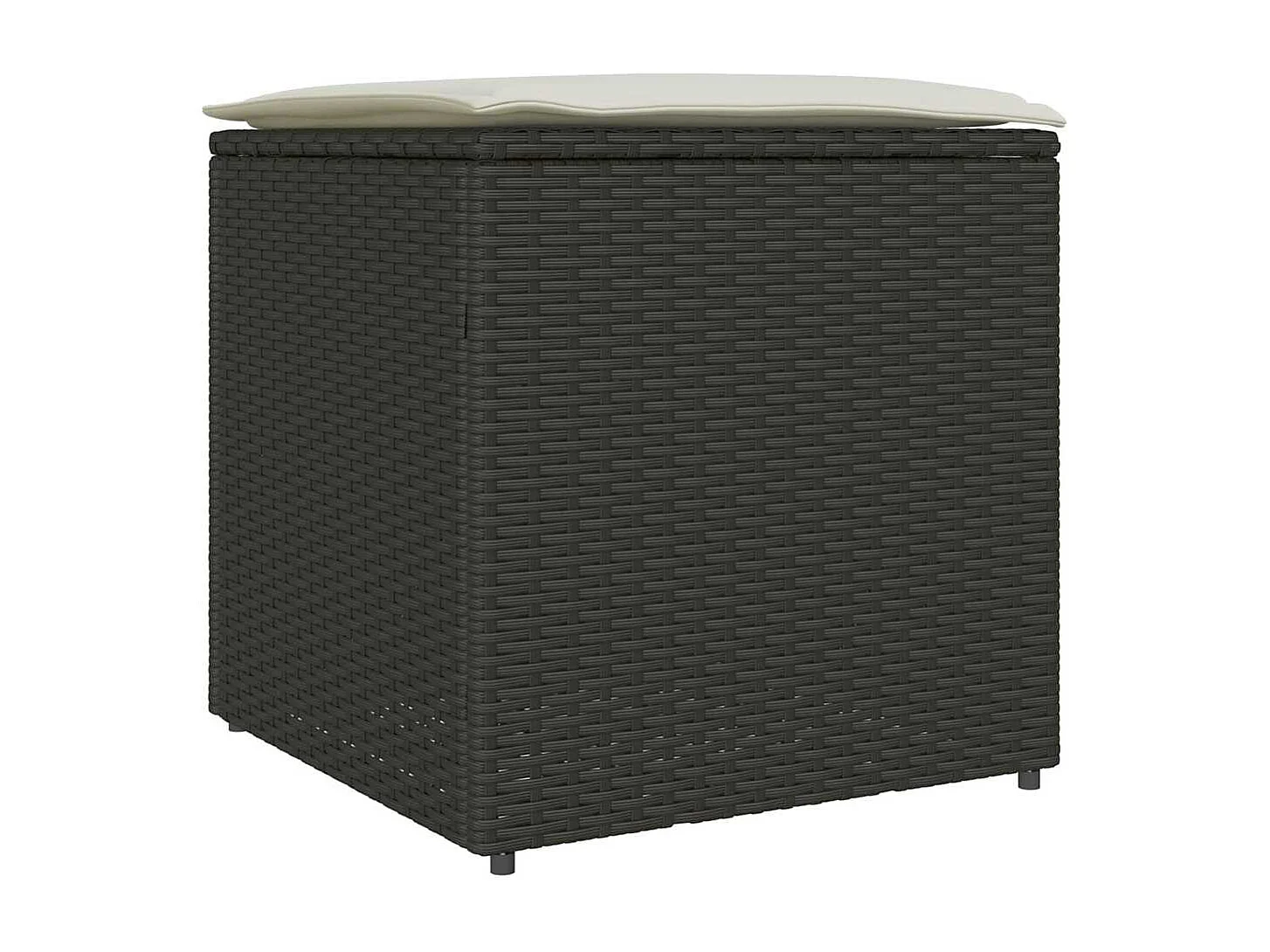 Coffre de rangement Noir 50x50x50 cm en Poly Rattan