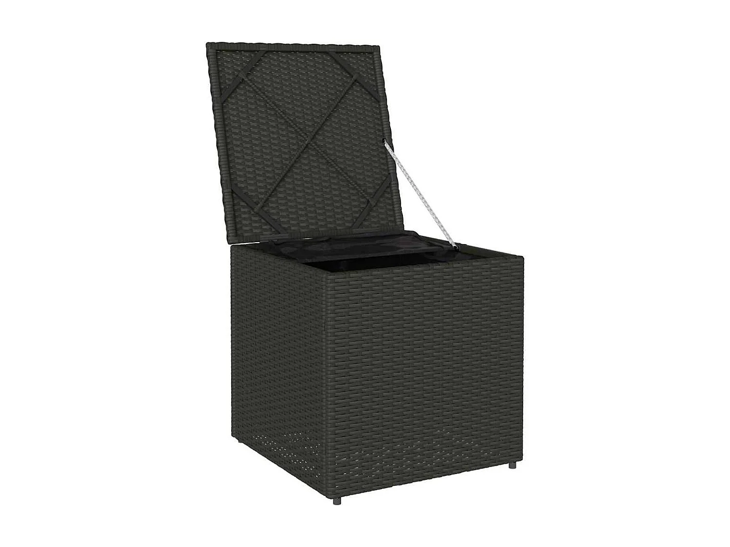 Coffre de rangement Noir 50x50x50 cm en Poly Rattan