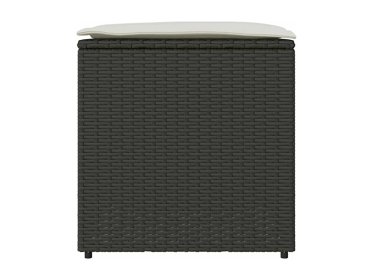 Coffre de rangement Noir 50x50x50 cm en Poly Rattan