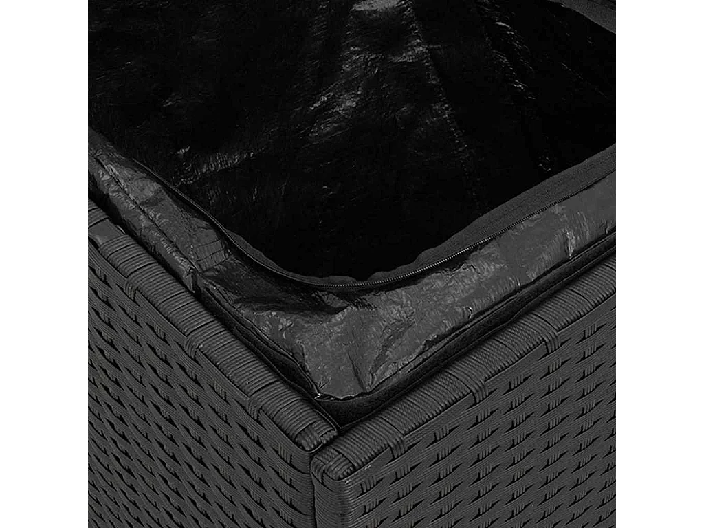 Coffre de rangement Noir 50x50x50 cm en Poly Rattan