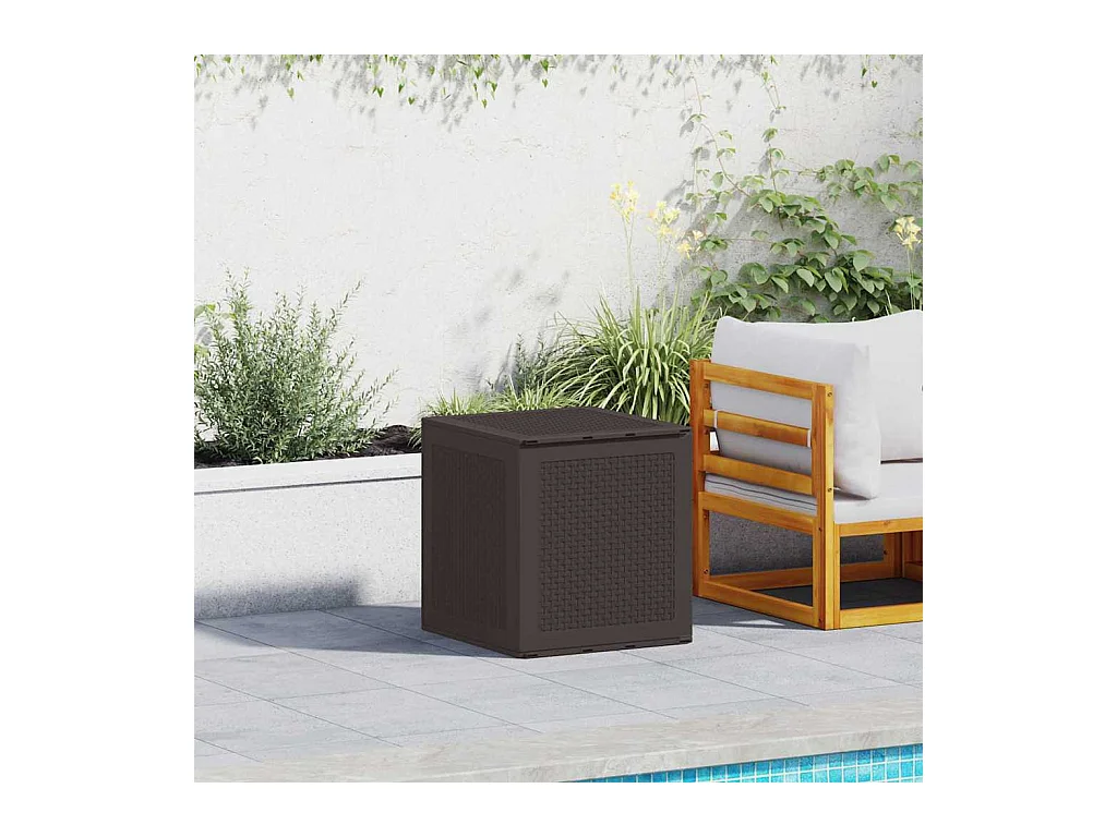Coffre de rangement jardin Marron 55x53x57 cm PP