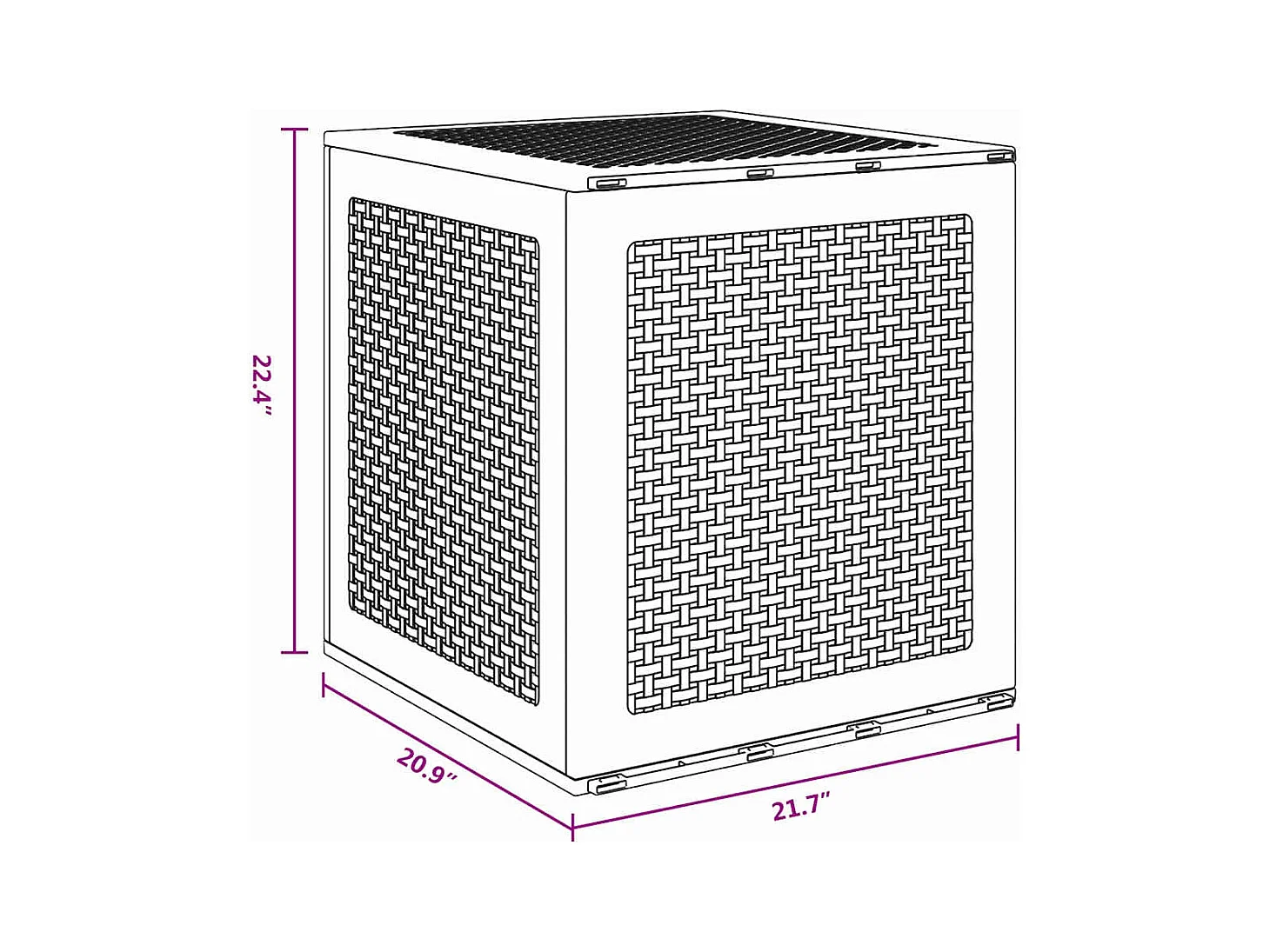 Coffre de rangement jardin Marron 55x53x57 cm PP