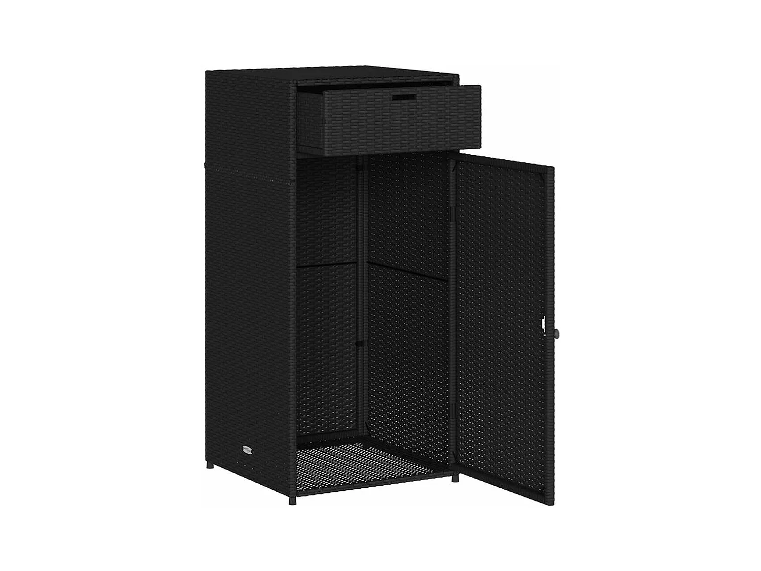 Zwarte tuinkast 55x55x111 cm geweven hars