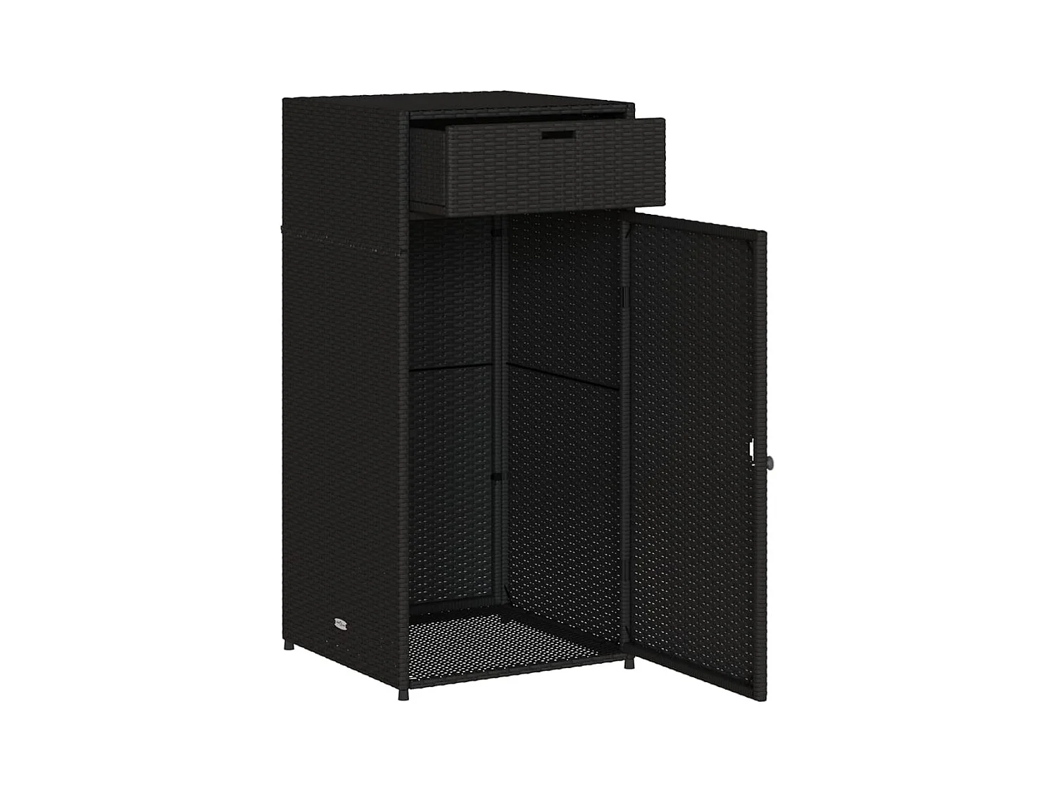 Zwarte tuinkast 55x55x111 cm geweven hars