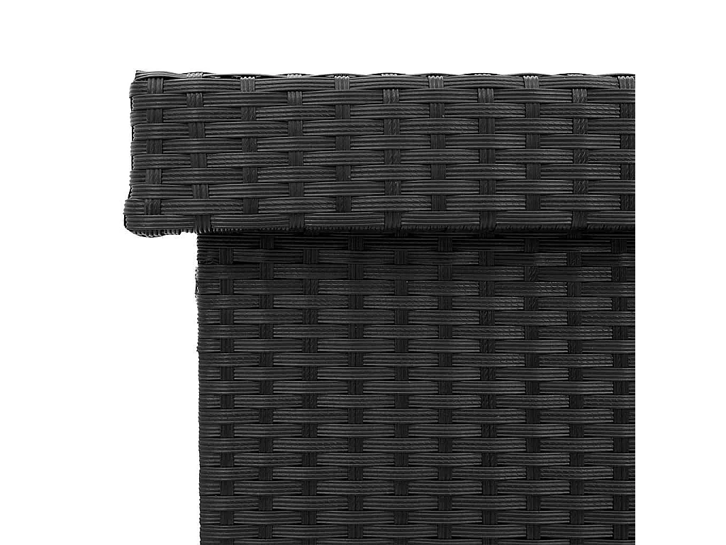 Boîte de rangement de jardin et roues noir résine tressée