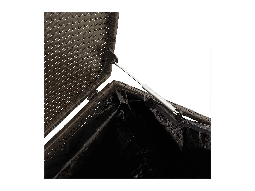 Boîte de rangement de jardin marron 220x50x58 cm résine tressée