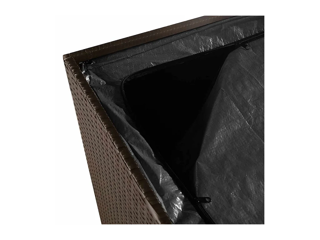Boîte de rangement de jardin marron 220x50x58 cm résine tressée