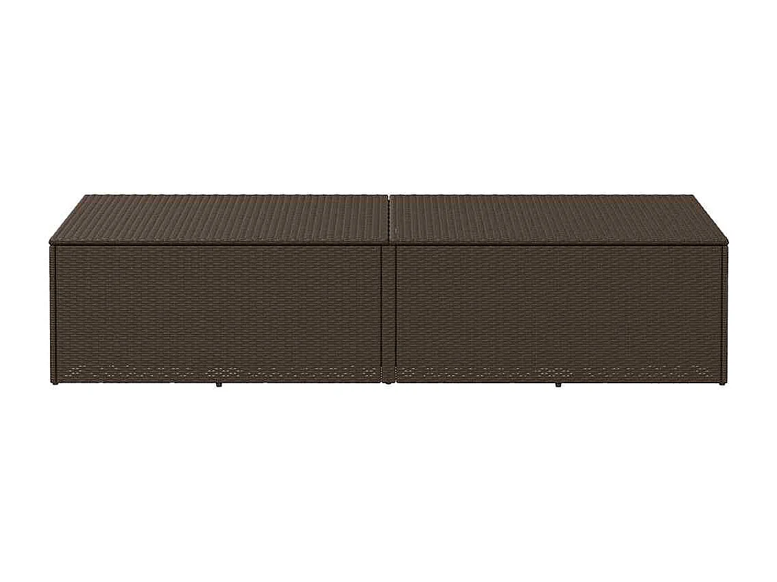 Boîte de rangement de jardin marron 220x50x58 cm résine tressée