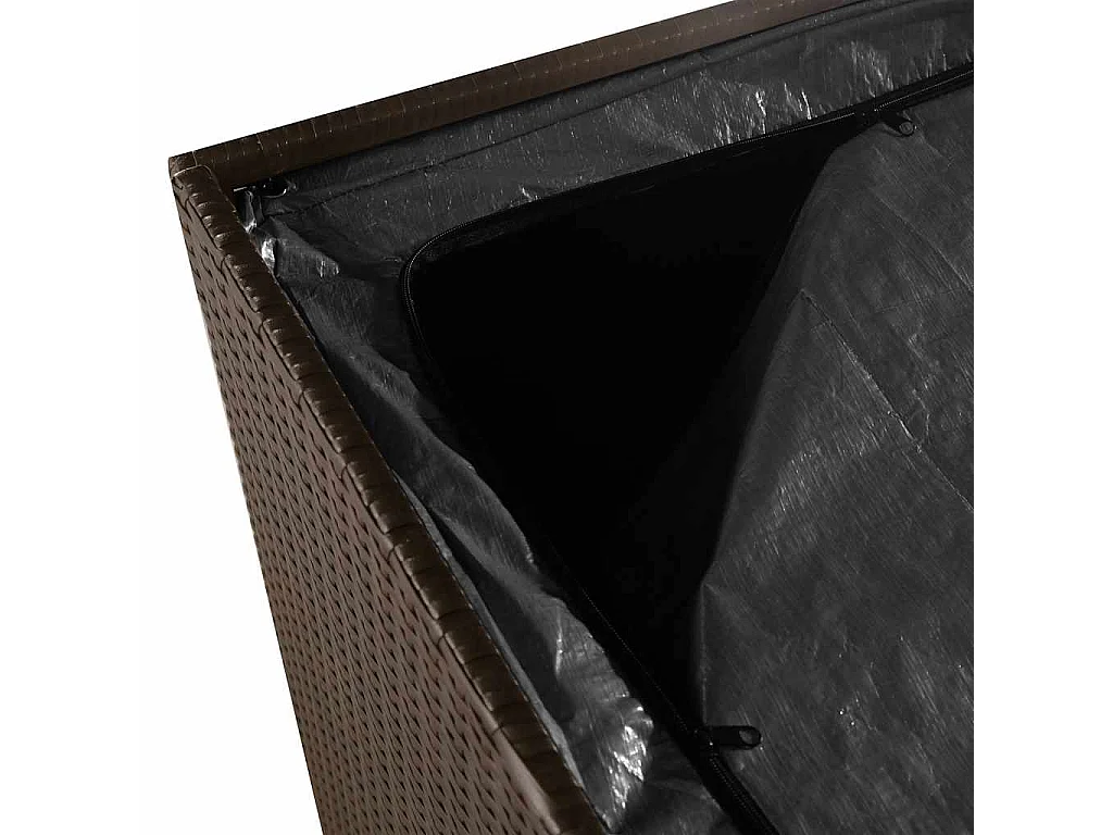 Boîte de rangement de jardin marron 220x50x58 cm résine tressée