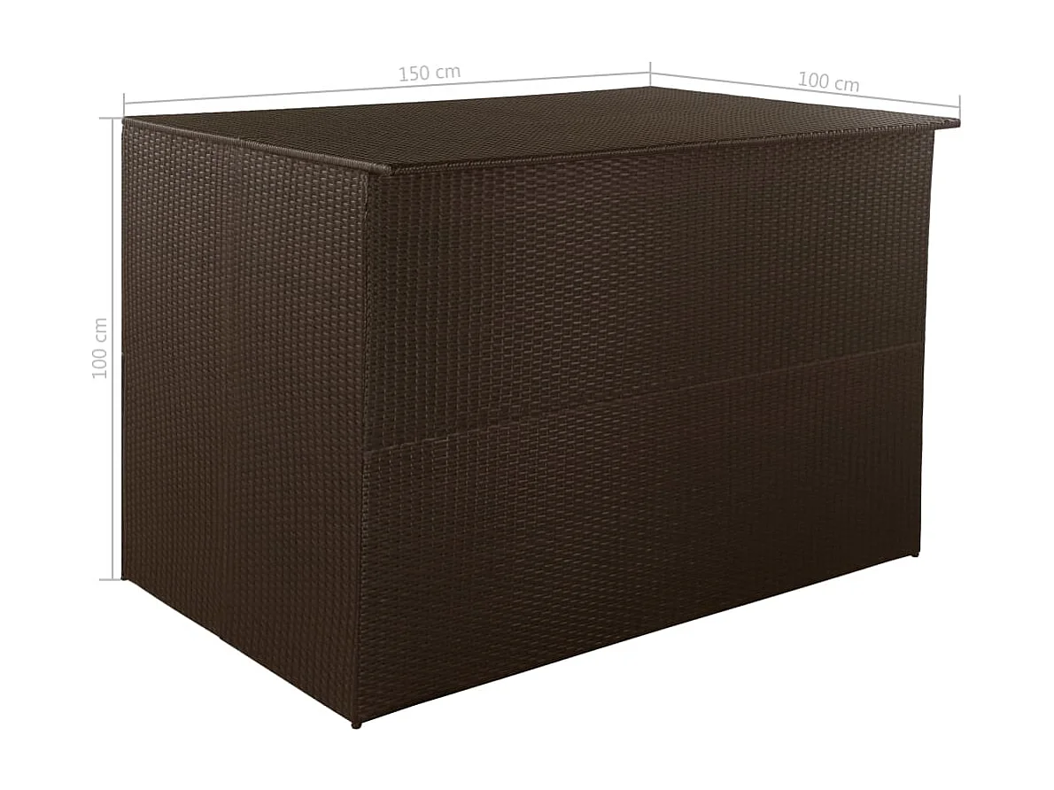 Bruine tuinopbergbox 150x100x100cm Poly wicker