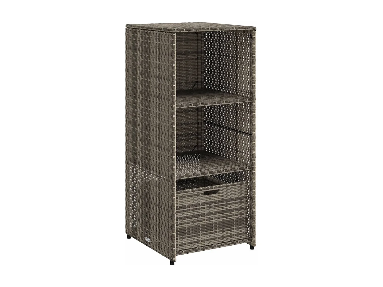 Armario de jardín gris 50x55x115 cm resina trenzada