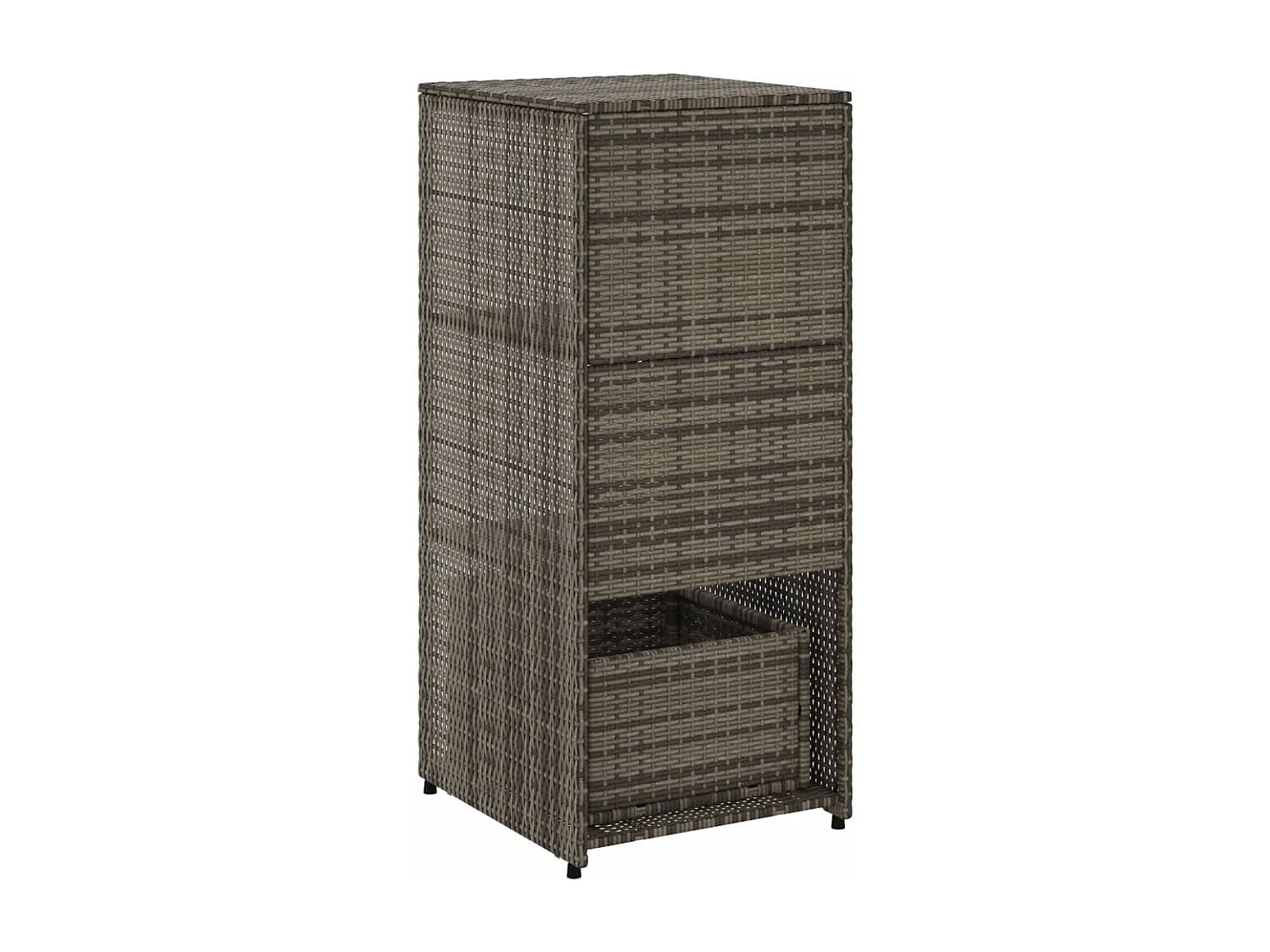 Armario de jardín gris 50x55x115 cm resina trenzada