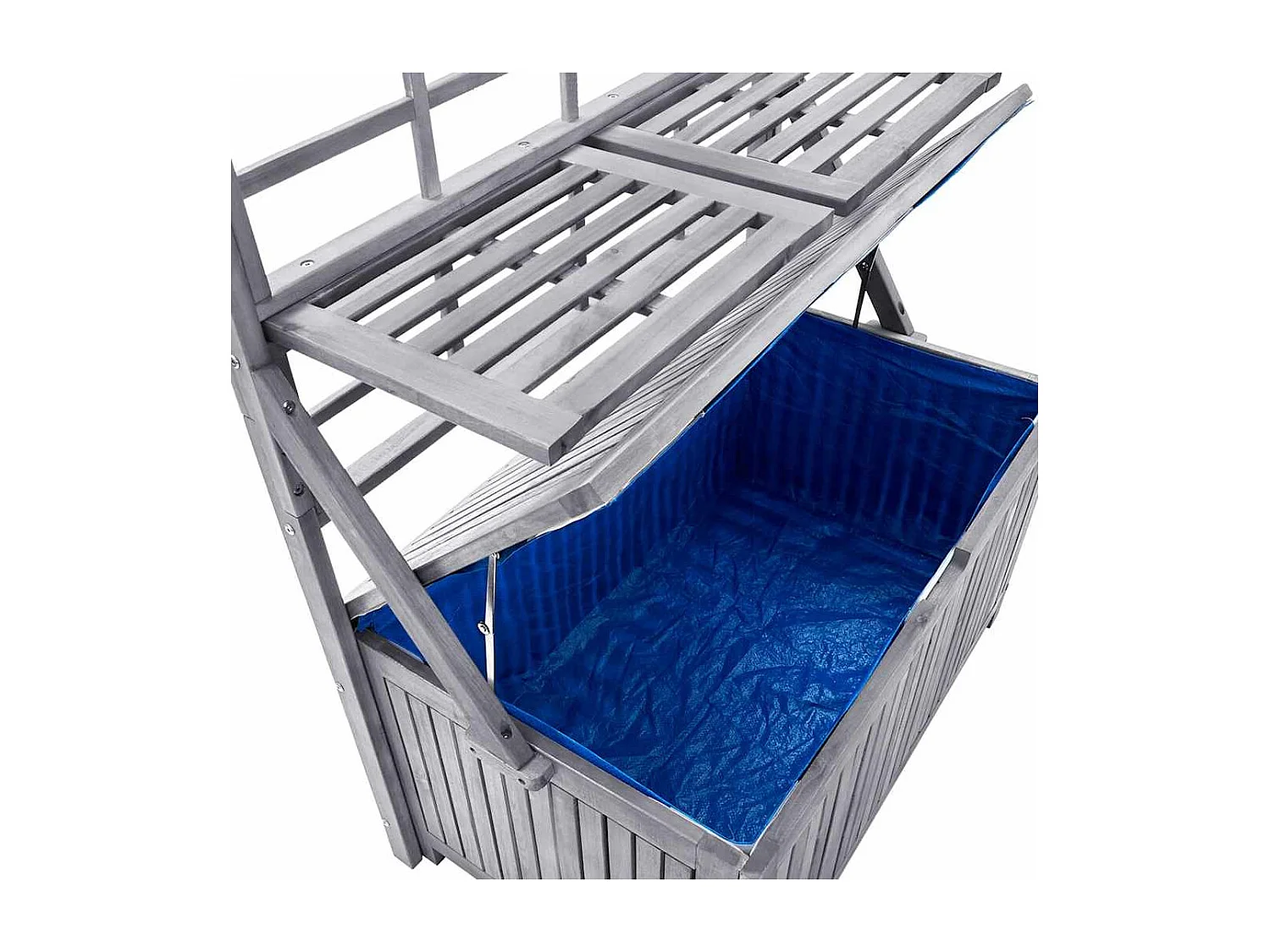 Caja de almacenaje con celosía Gris 99x55x160cm Acacia maciza