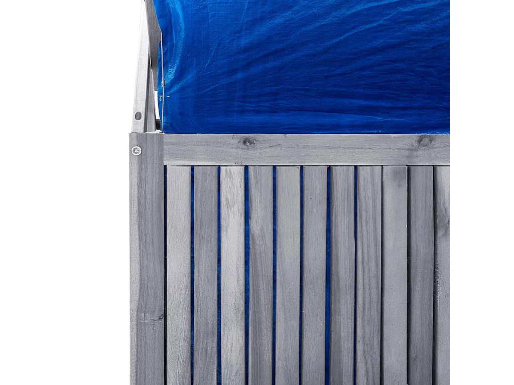 Caja de almacenaje con celosía Gris 99x55x160cm Acacia maciza