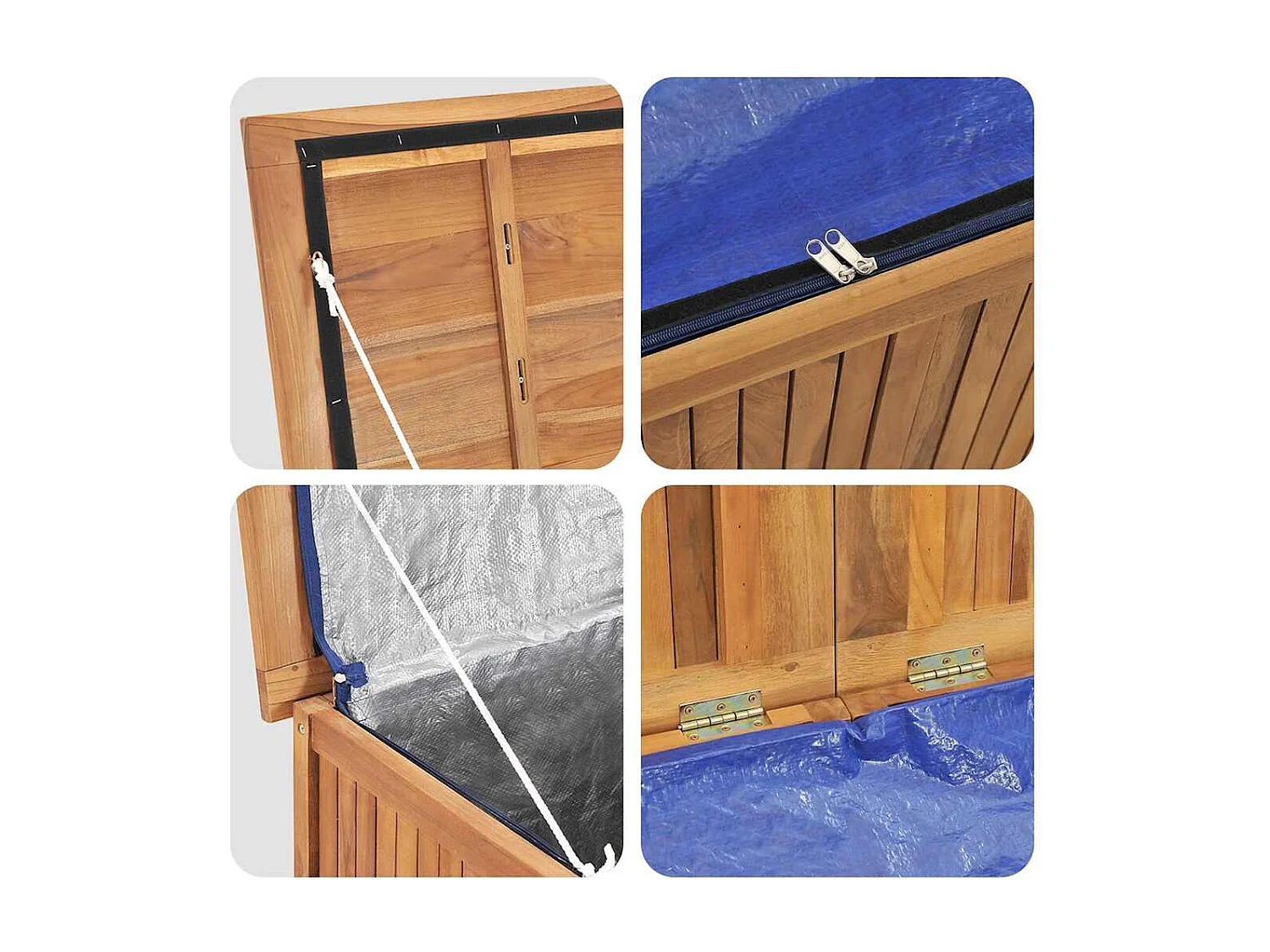 Caja de jardín 200x50x55 cm Madera maciza de teca